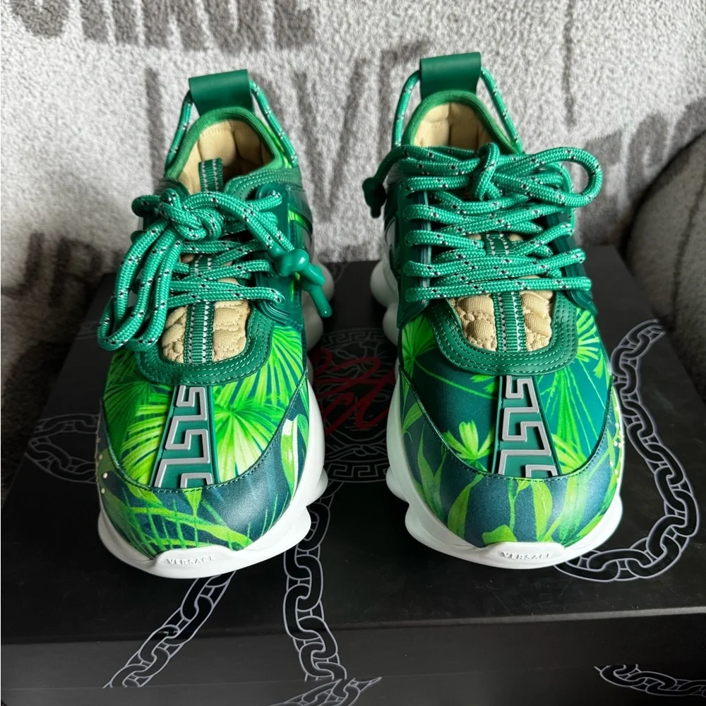 Versace x Concept chain reaction sneakers medusa greca green emerald 37.5 NWT - Picture 6 of 16